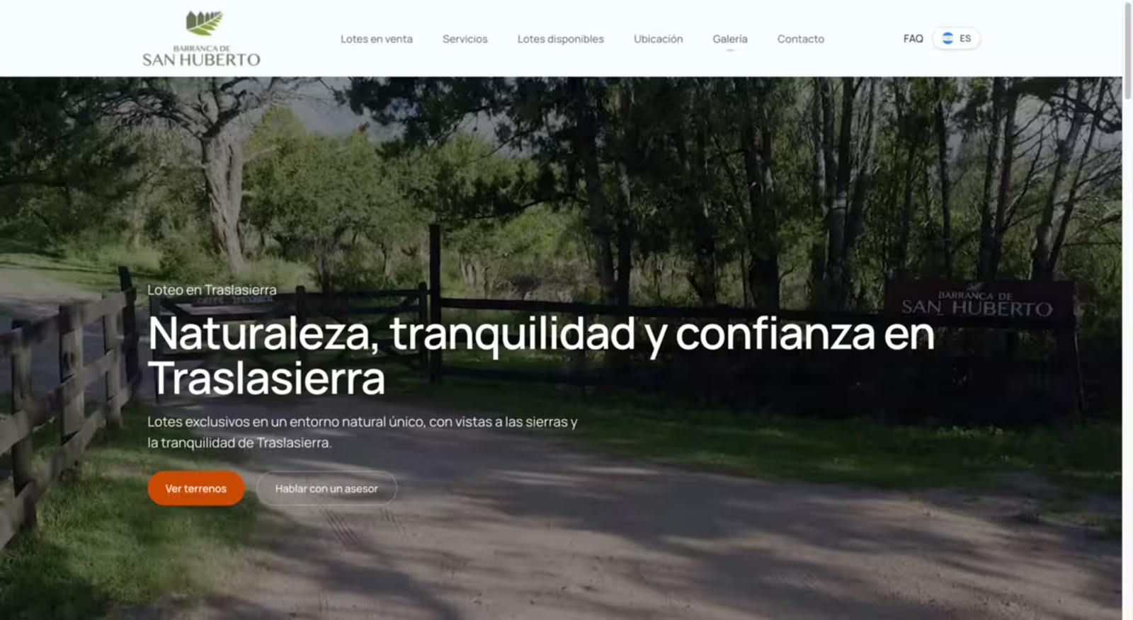 Barranca de San Huberto project preview with real estate focus and clear visual hierarchy