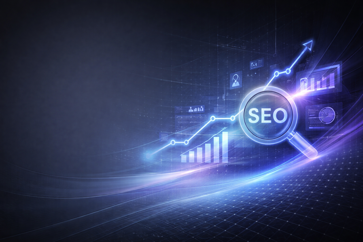 Concepto de crecimiento y visibilidad digital para empresas