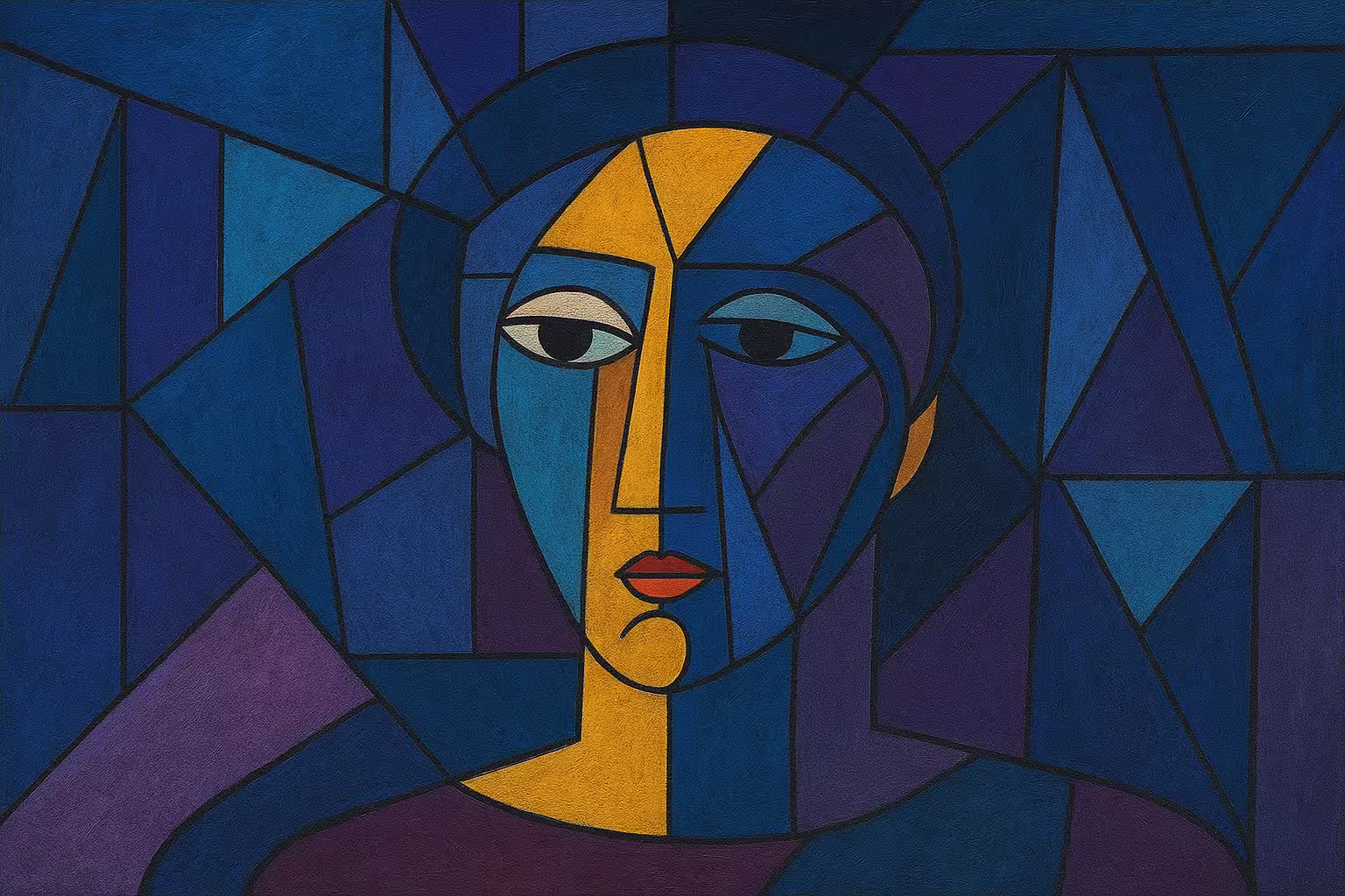 Ilustración geométrica estilo cubista