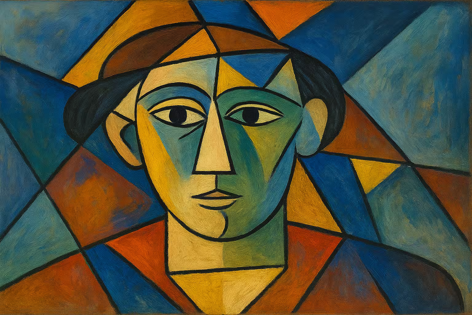 Ilustración geométrica estilo cubista